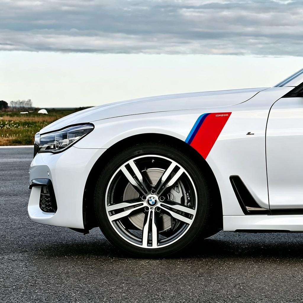 Tri-Color SPORT Car Fender Stickers, Wheel Arch Decor Decals, Personalized Auto Modification Decals Fit for BMW E46 E60 E61 E70 LK5