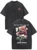 2026 Trendy Art Printed T-shirt Vintage Washed Oversized T Shirt Summer Short Sleeve Pure Cotton Tees Tops Men's Unisex Clothing