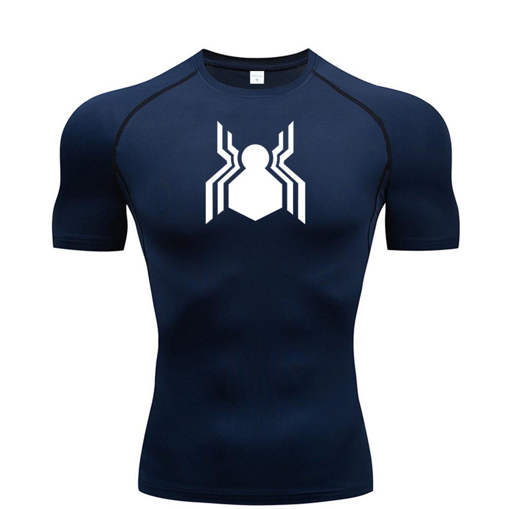 Spider Graphic Compression Shirts for Men Gym Workout Rash Guard Athletic Quick Dry Tshirts Tees Tops Undershirts Baselayers