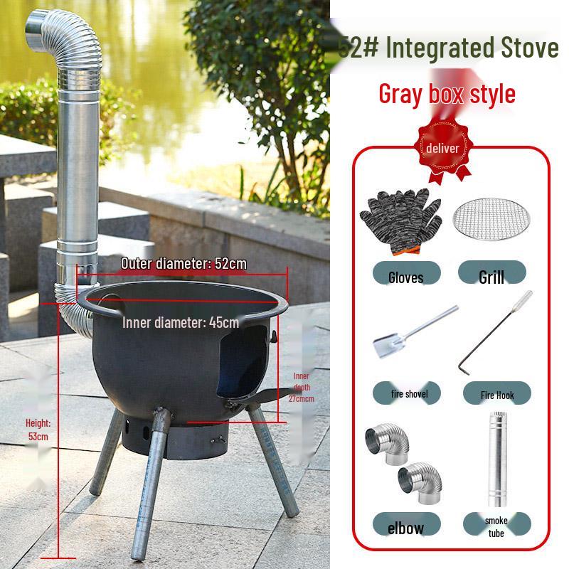 Rural Outdoor Portable Iron Wood-Burning Stove