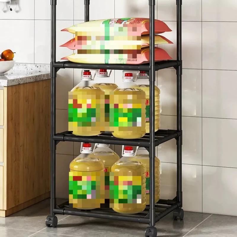 Напольная стойка для хранения вещей, кухонная, ванная, микроволновая печь, многофункциональная, передвижная, без пробивных отверстий, бытовые полки