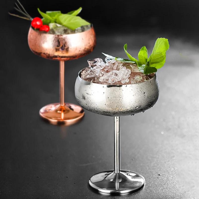 Бокал для коктейлей и вина из нержавеющей стали 304 на ножке – Мартини, Шампанское, Барный бокал