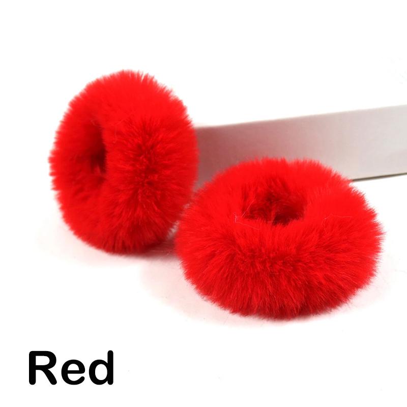 Fashion Luxury 2 Fluffy Pieces Child Girl Fluffy Furry Scrunchies Hair Scrunchies Bands Ring Ponytail Holder Hairwear Hair Decoration