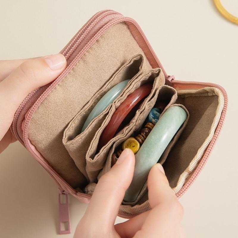 Travel Jewelry Case Multiple Sections Waterproof Soft Lining Earring Storage Bag