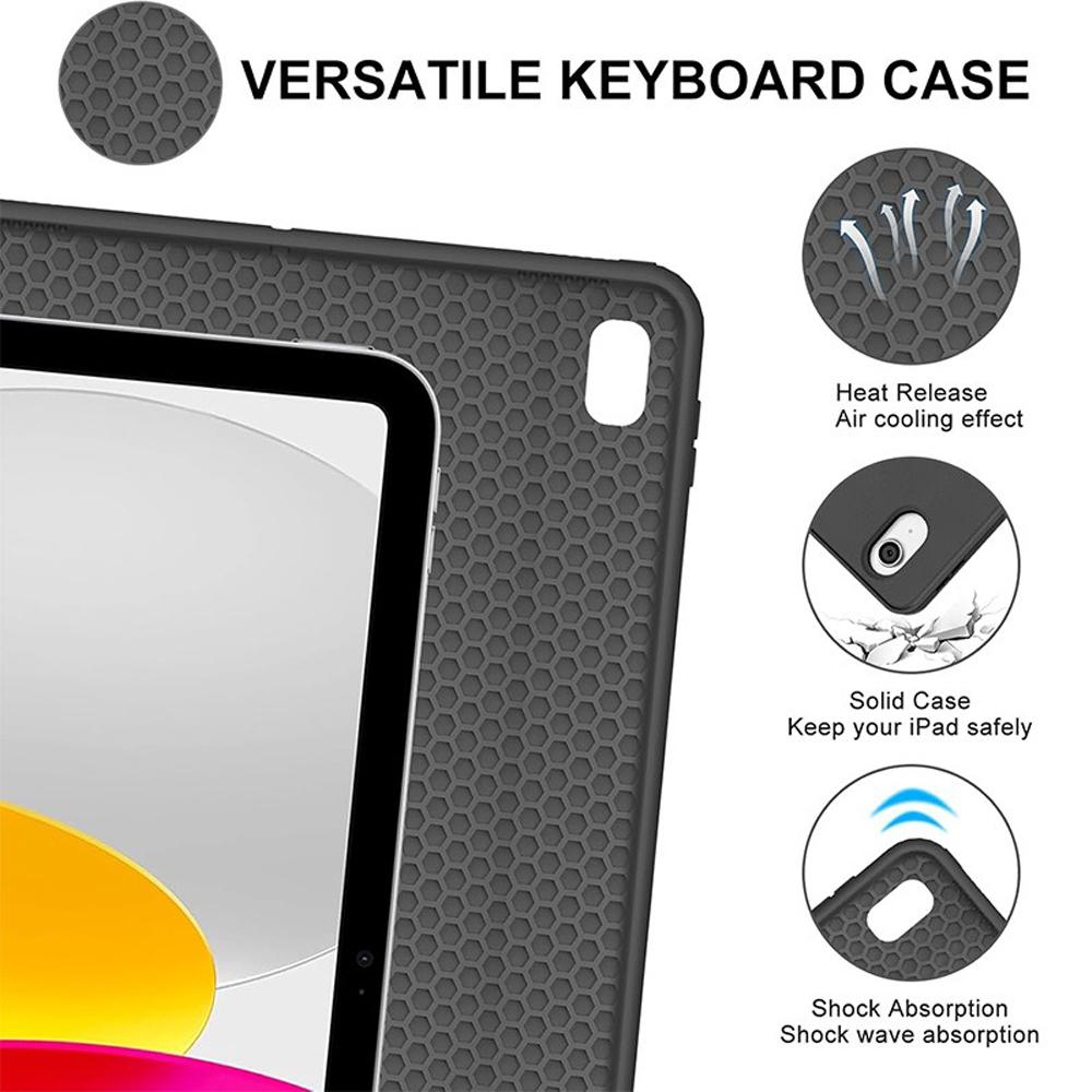 Case for iPad A16 11 Inch A3355 A3356 A3354,Bluetooth Keyboard cover for iPad 10th 10.9 Inch A2696 A2757 A2777 A3162
