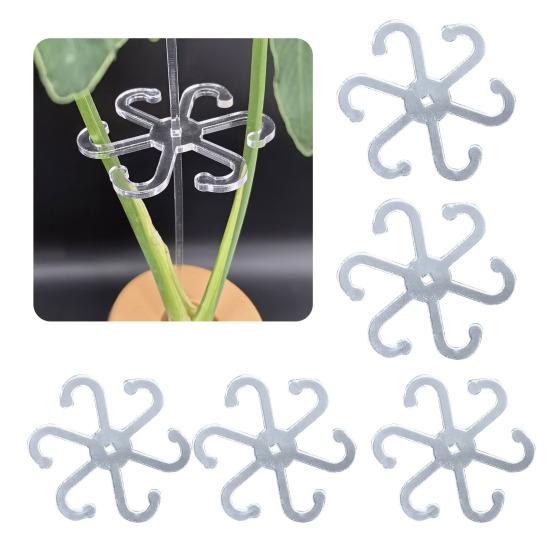 5 Pcs Plant Stem Holders Acrylic Plant Stem Support with Thin Rod Easy Installation Stem