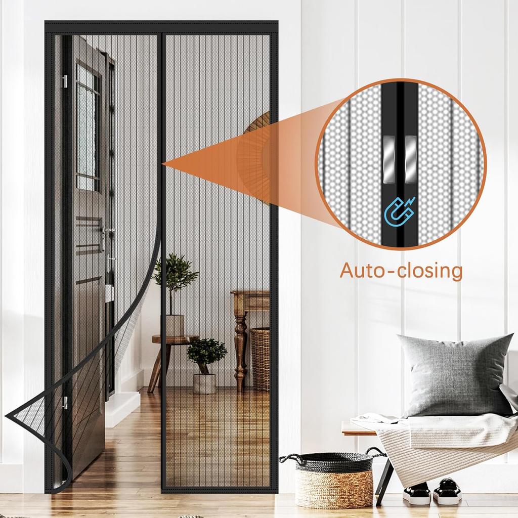 2027 2026 NEW Summer Door Net Mesh Magnet Screen Window Door Curtains Anti Mosquito Anti Insect Net Door Mesh Netting