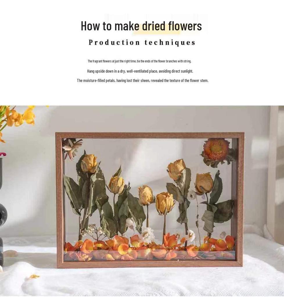 Современная минималистичная рамка для зеркала из стабилизированных цветов своими руками - Декоративная полая подставка для фотографий и сухоцветов