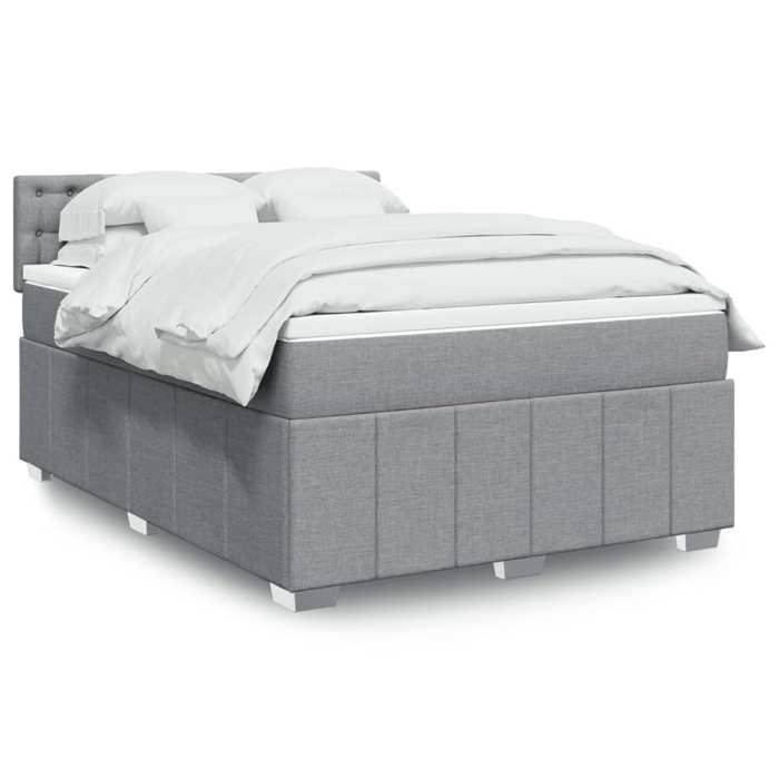 VidaXL Sommier à lattes de lit avec matelas Gris clair 160x200cm Tissu 3287133