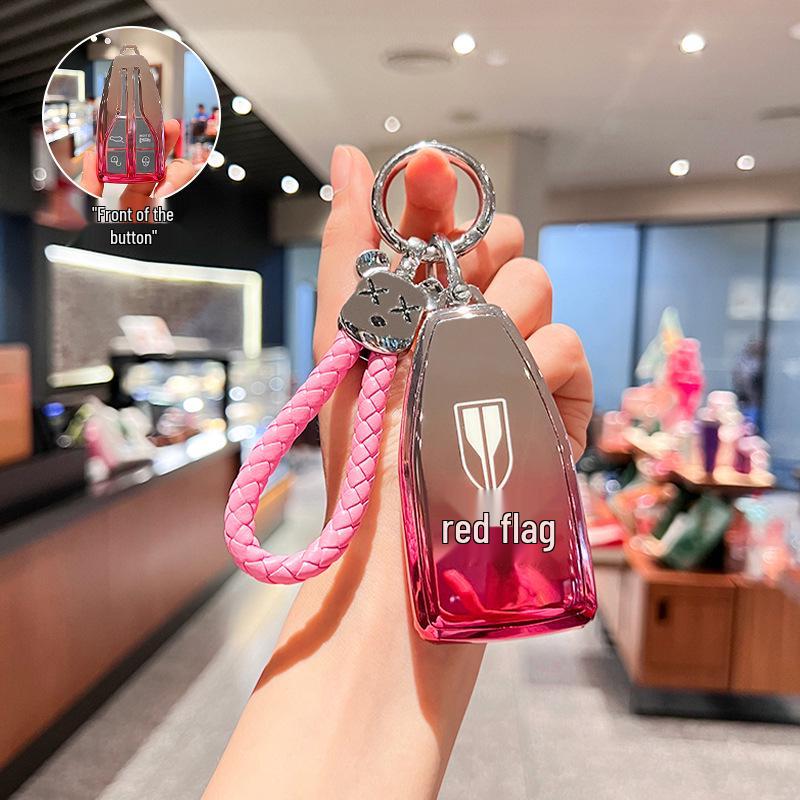 Чехол для ключа Hongqi HS5 2022: Совместим с моделями H9, H5, H7, HS7, HS9 - Роскошный унисекс автомобильный чехол и держатель для ключей