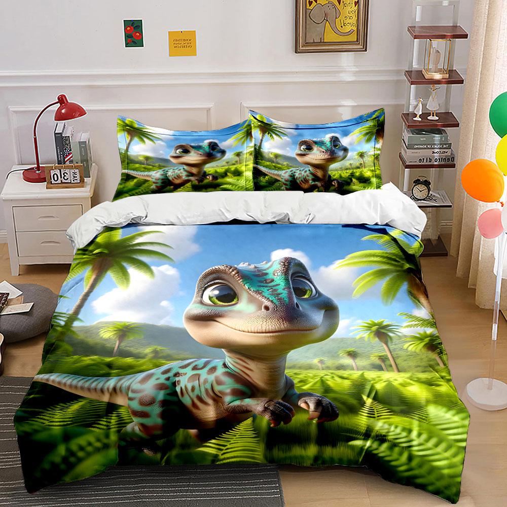 Smiling lizard amidst greenery. Bedding sets Duvet cover sets Duvet covers Pillowcases(1 * Duvet Cover 2 * Pillowcases without duvet insert)