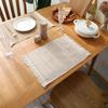 Soft Japanese Style Natural Household Fringed Cotton Linen Table Mats Napkin Placemats Table Decor