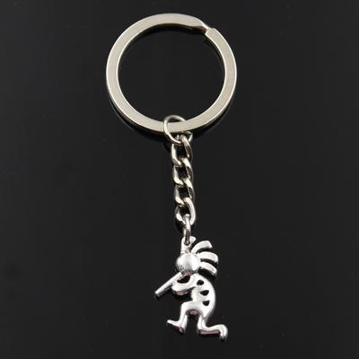 Модный брелок 25x17 мм, родной kokopelli, серебряный цвет, подвески, сделай сам, мужские ювелирные изделия, автомобильный брелок, кольцо, держатель, сувенир для подарка