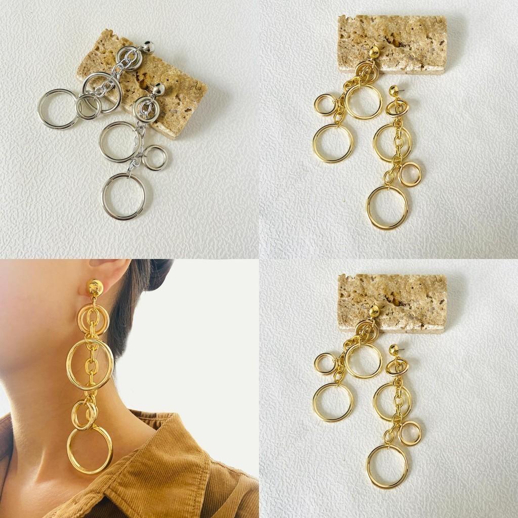 Лето 2023 Элегантные Винтажные Серьги-Кольца из Сплава для Женщин Модный Дизайн Геометрические