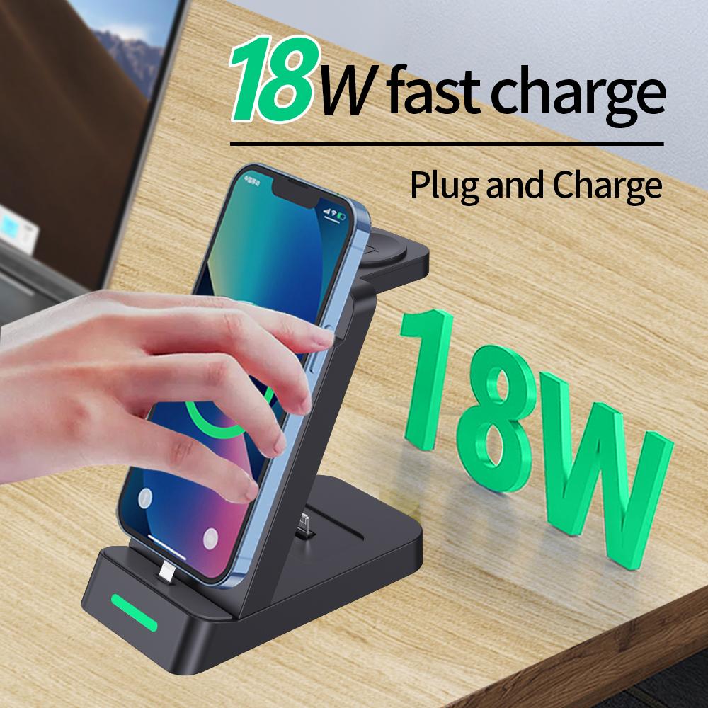 B20 For Samsung Watch Wireless Charger Phone Earphone Charging Stand
