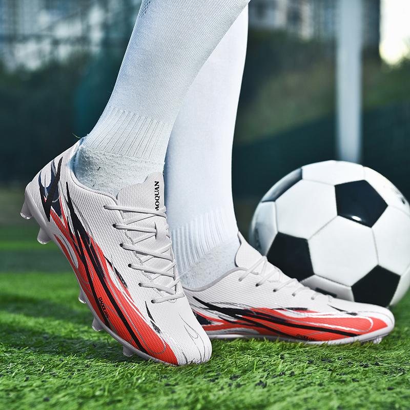 32-47 футбольные бутсы унисекс с низким верхом и длинными шипами для мальчиков и девочек, практичная тренировочная обувь с искусственной травой