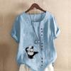 Women's Fashion Cool man Print Short Sleeve T-shirt Loose Cotton Shirt Casual Loose Summer Blouse Tops Plus Size