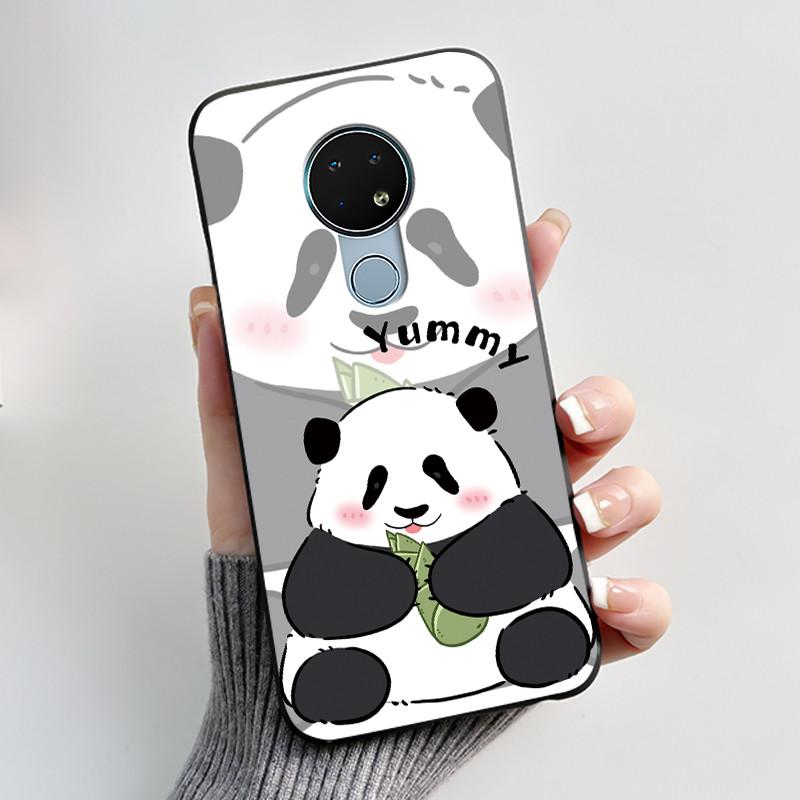 Милый Чехол Для Nokia 6.2 / Nokia 7.2 Fundas Capa Печатный Корпус Защитная Крышка Мягкий Силикон Мультяшный Черный Корпус Coque