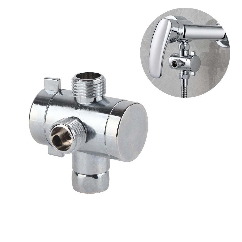 ABS Shower Diverter Valve Chrome Finished Bidet Diverter Valve Sprinkler Hose Connection