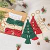 Cotton Rope Christmas Hanging Ornament Bohemia Hand Woven Wall Hanging Decoration with Wood Beads for Christmas Home Door