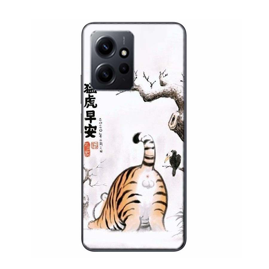 Cartoon Fat Tiger Phone Case For Redmi Note 13 5G 14 Pro Plus Redmi 12 12C 13C 14C 10 10A 10C 9 9C 9T 9A 8 8A K70 Pro TPU Clear