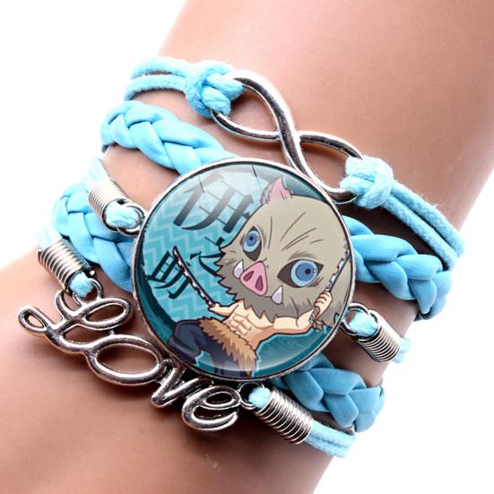 Браслет унисекс, убийца демонов, многослойные украшения, плетеный браслет с героями мультфильмов для фанатов