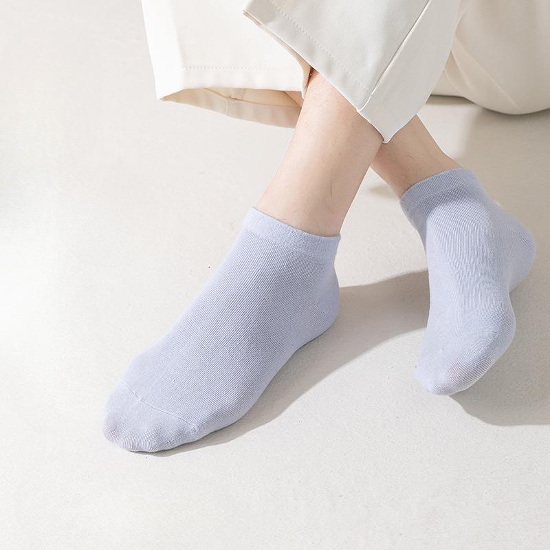 Мужские летние тонкие короткие носки против запаха и влагоотводящие, носки-лодочки из чистого хлопка с низким вырезом, дышащие деловые носки до середины икры