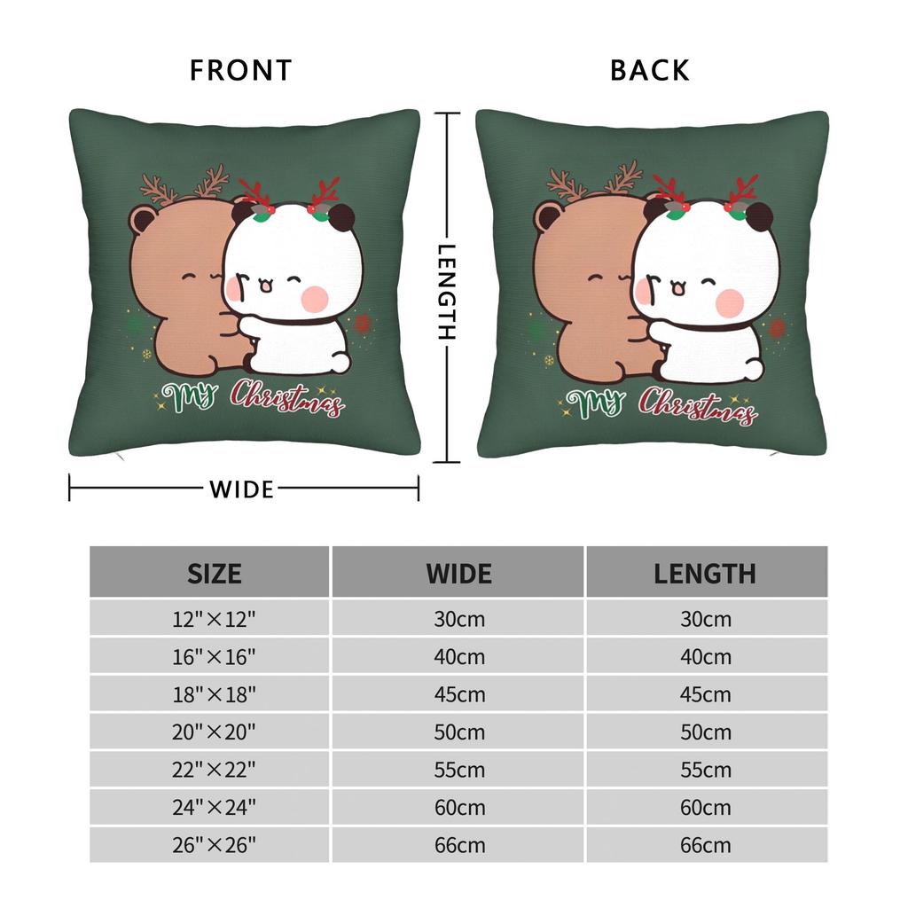 BuBu Panda DuDu Bear Christmas Love  Pillowcase Cushion Cover Decorations Xmas Cute Throw Pillow Case Cover Home Drop Shipping