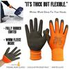 Thermal Work Safety Gloves Fully Warm Fleece Lining Inside Water Proof Rubber Latex Coated Anti-slip Palm Winter Use