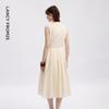 Linen Old Money Style Sleeveless Pleated A-line Dress