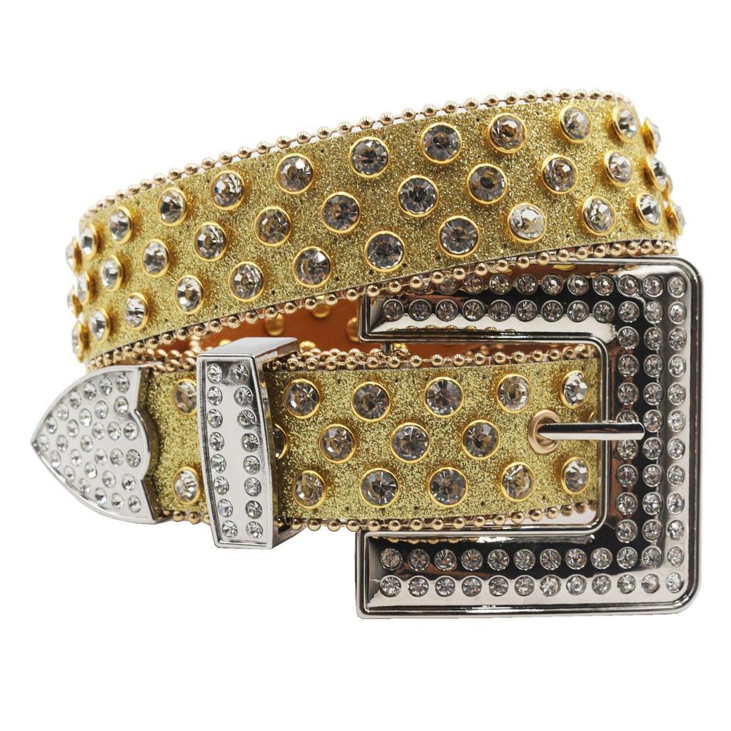 Ремень женский кристальный бриллиантовый акриловый цветной бриллиантовый перламутровый лакированный набор из трех частей брючный ремень мужские аксессуары деним