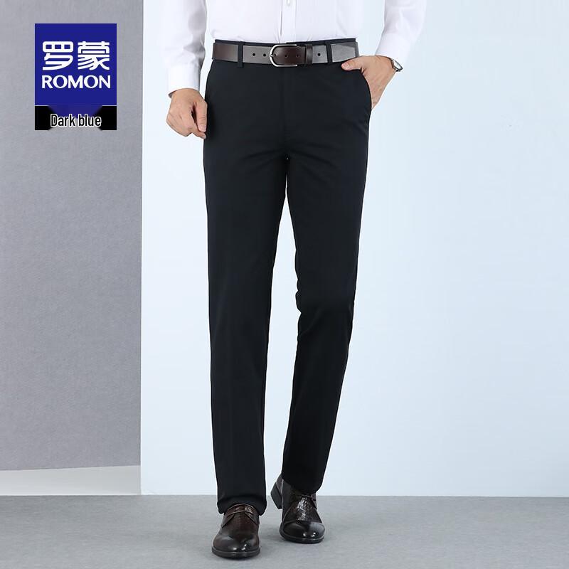 Luomeng Мужские утепленные флисовые брюки прямого кроя в стиле business casual