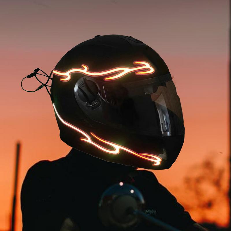 Motorcycle Helmet Light Night Riding Signals Helmet 4 In 1 EL Light Two-Color Led Helmet Light Strip Decoration Accessories Kit