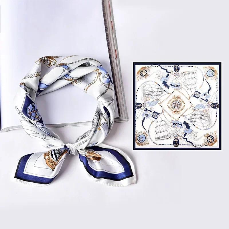 53*53cm Silk Scarves for Woman Fashionable Pattern Smooth To The Touch Spring Summer Sun Protection Silk Scarf