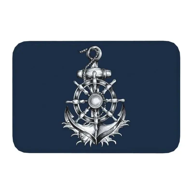 Compass Rudder Printed Door Pad Living Room Bedroom Entrance Carpet Farmhouse Interior Decoration Carpet