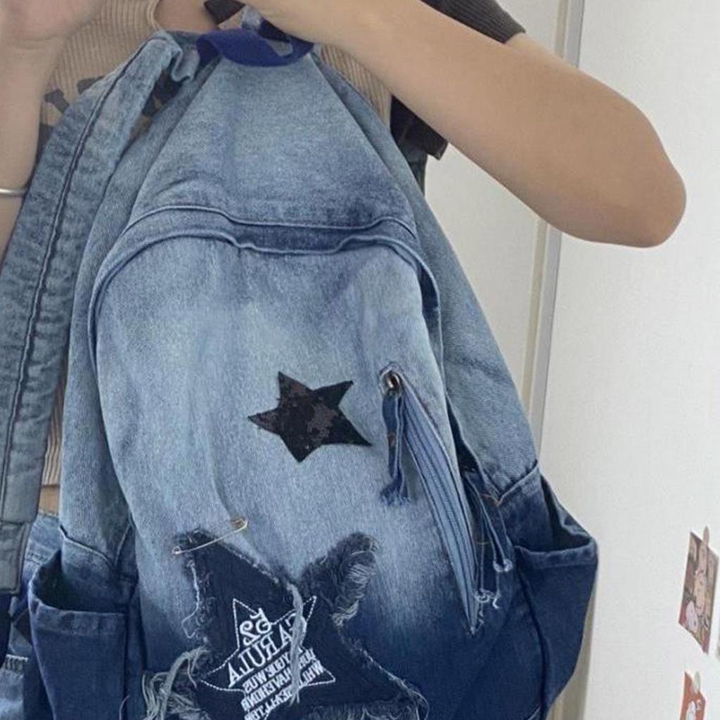 Модный градиентный джинсовый рюкзак