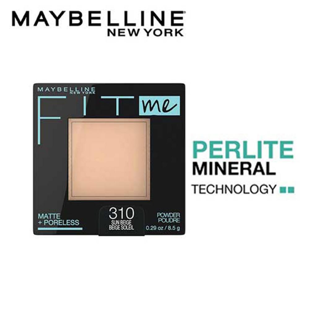 Maybelline New York Fit Me Pressed Powder Foundation Compact 310 Sun Beige 8.5g Lightweight Matte Oil Control Natural Finish Long Lasting Portable