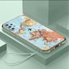 Luxury Plated TPU Phone Case With Lanyard for Samsung Galaxy A04 05s A13 A14 A24 A54 A34 Note20 S23 Ultra Cases A29 World Map Art Cover