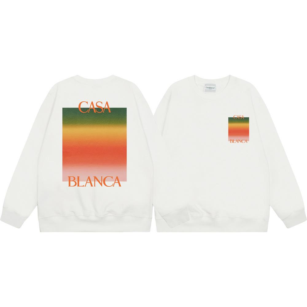 Трендовый международный бренд Casablanca Casablanca letter painted print мужской и женский свитшот с круглым вырезом 380г