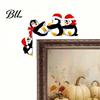 Christmas Interior Ornament Door Topper Decoration, Wooden Holiday Frame Corner Sign, Cute Funny Gift Ideas Snowman Santa Claus Penguin Decor