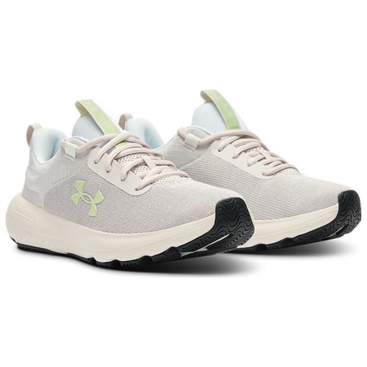 Under Armour Women's Charged Revitalize Breathable Supportive Running Shoes White/Grey/Green 3026683-104