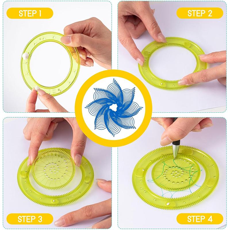 Набор инструментов для рисования Spirograph с шариковой ручкой, шаблон для DIY, математическая рулетка, школьные принадлежности для рисования, геометрическая линейка TMZ