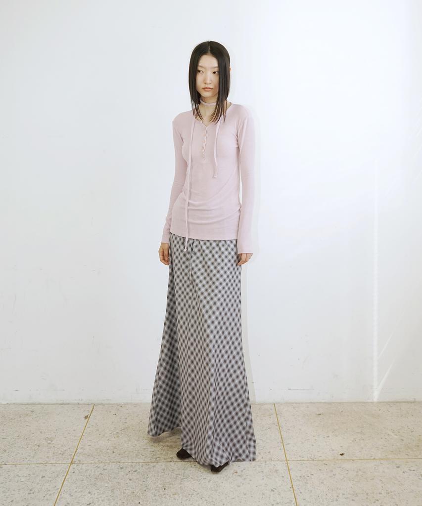 PROVO Button Henley Neck T-Shirt / Pink