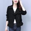 Women's Short Jacket Fashion Casual Jacket Trench Coat Top for Autumn