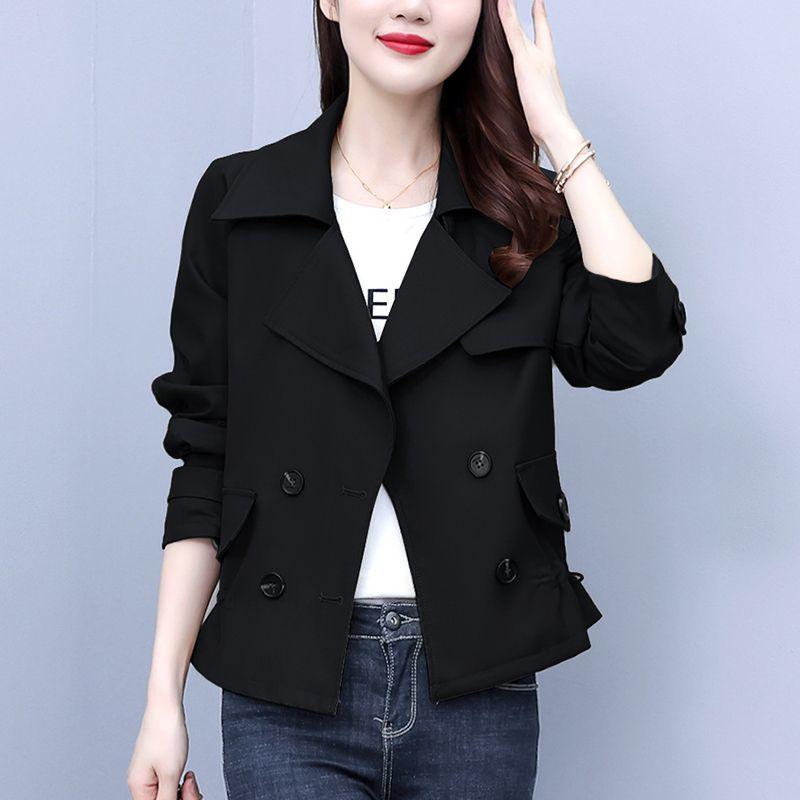Women's Short Jacket Fashion Casual Jacket Trench Coat Top for Autumn