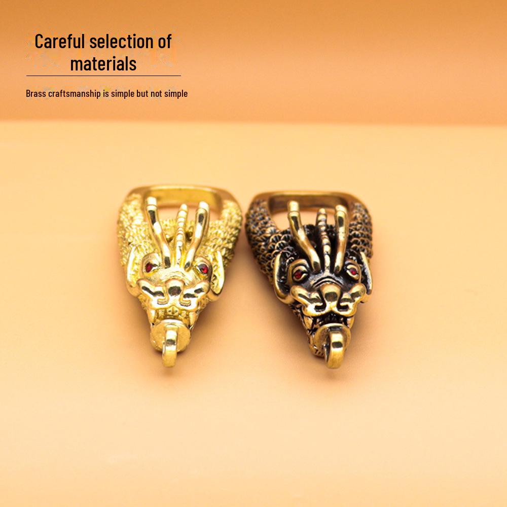 Dragon Year Keychain: DIY Copper Dragon Head Pendant for Cars & Accessories