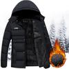 Men Hooded Coat Trendy Plush Lining Washable Men Hooded Coat Cold Proof Hood Jacket Outwear Men Windbreaker for Outdoor