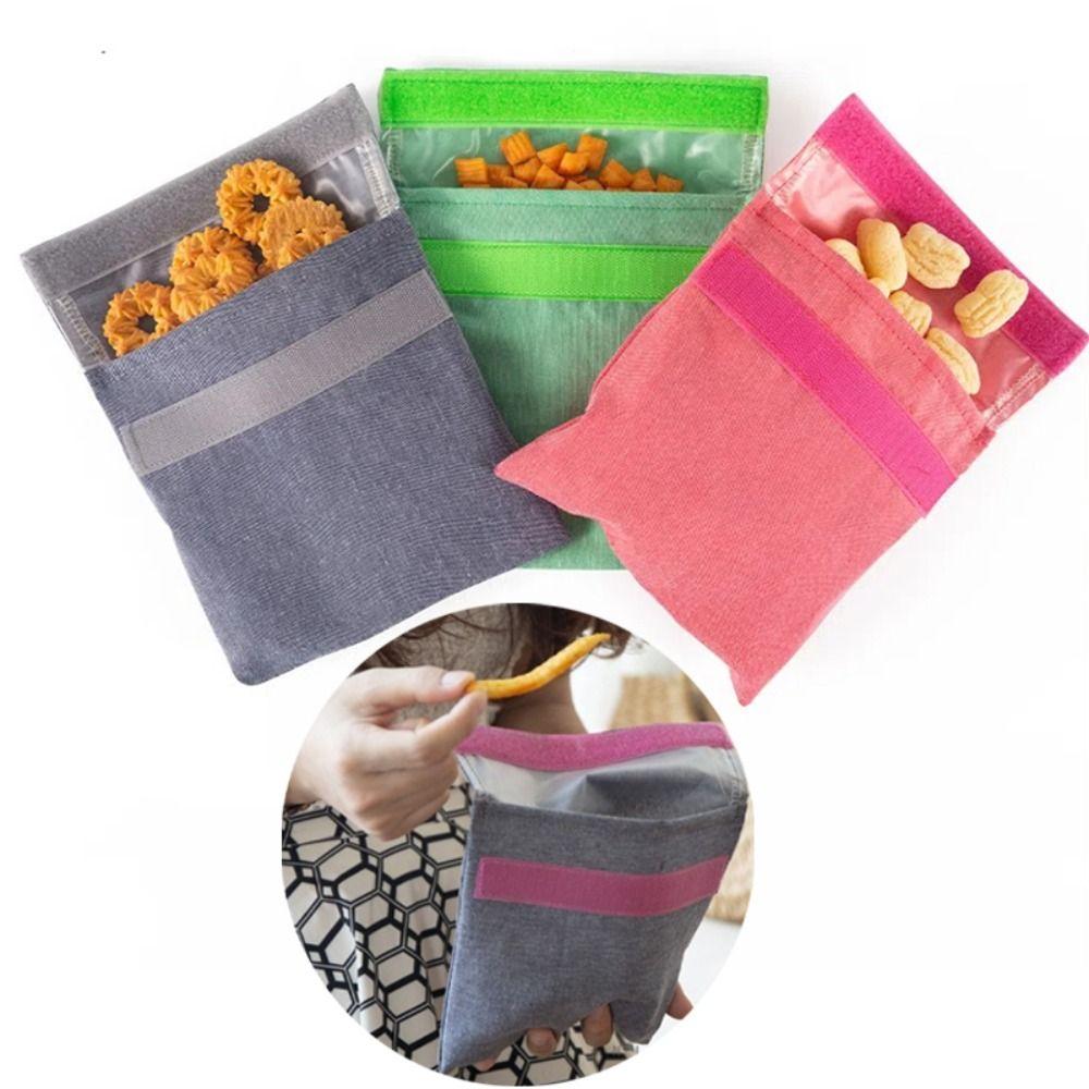 Portable Insulated Snack Bag Reusable Eco Food Pouch Washable Food Storage Compact Snacks Bags Adult