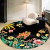Элегантный 3D ковер в стиле ретро с большим цветком, круглый коврик для стула, классический коврик для журнального столика, ковер для прихожей, украшение в европейском стиле, прикроватный ковер