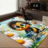 1PC Custom Name Bee Daisy Garden Theme Floor Mat Ideal for Living Room, Game Rooms, Office, Bedroom, Office Floor Mat , Floor Mats for Home
